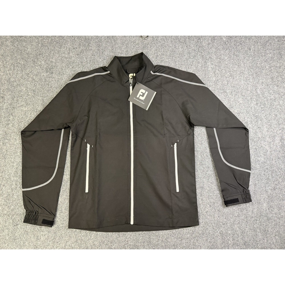 Men's Footjoy FJ Black Full zip Windbreaker Jacket Size Small New With Tags
